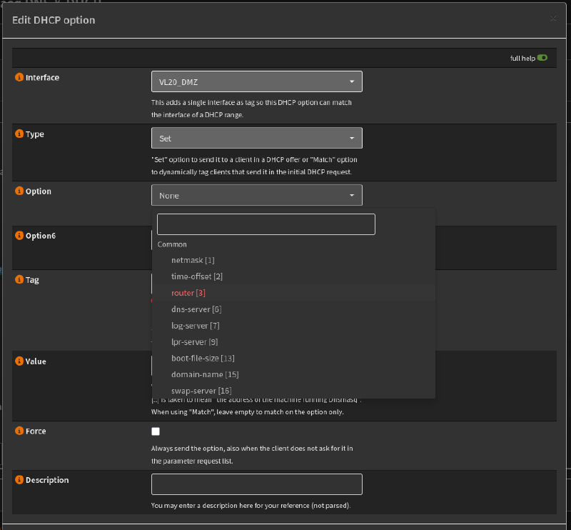 DHCP Options